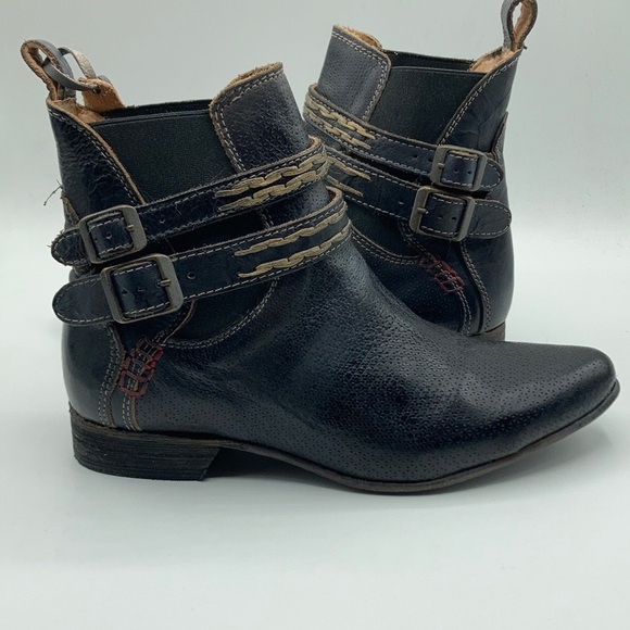 Bed Stu Shoes - Bed Stu Ravine Black/Brown Leather Ankle Boots
